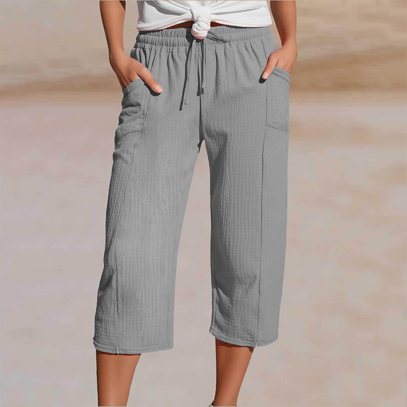 Celine Cotton-Linen Cropped Trousers
