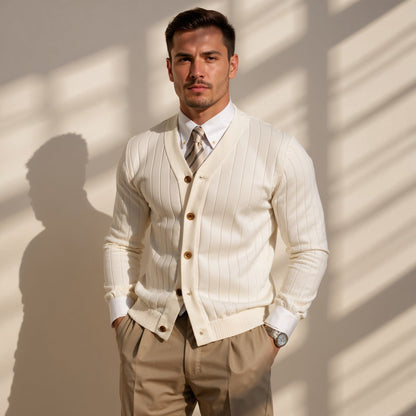 Adrian Ribbed Italian Cardigan