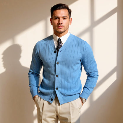 Adrian Ribbed Italian Cardigan